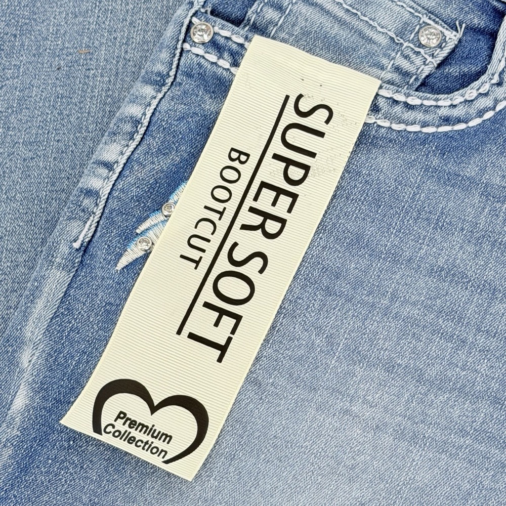 SKY Premium Collection Bootcut Jeans Love Heart Wings Rhinestone Bling 11/12 - Picture 5 of 6